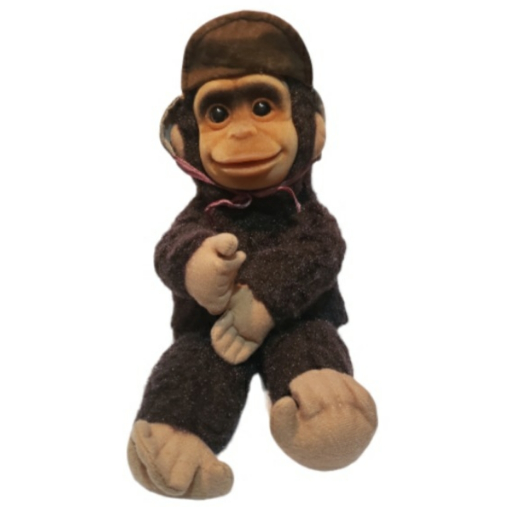 vintage Monkey Hand Puppet 90s  felt
